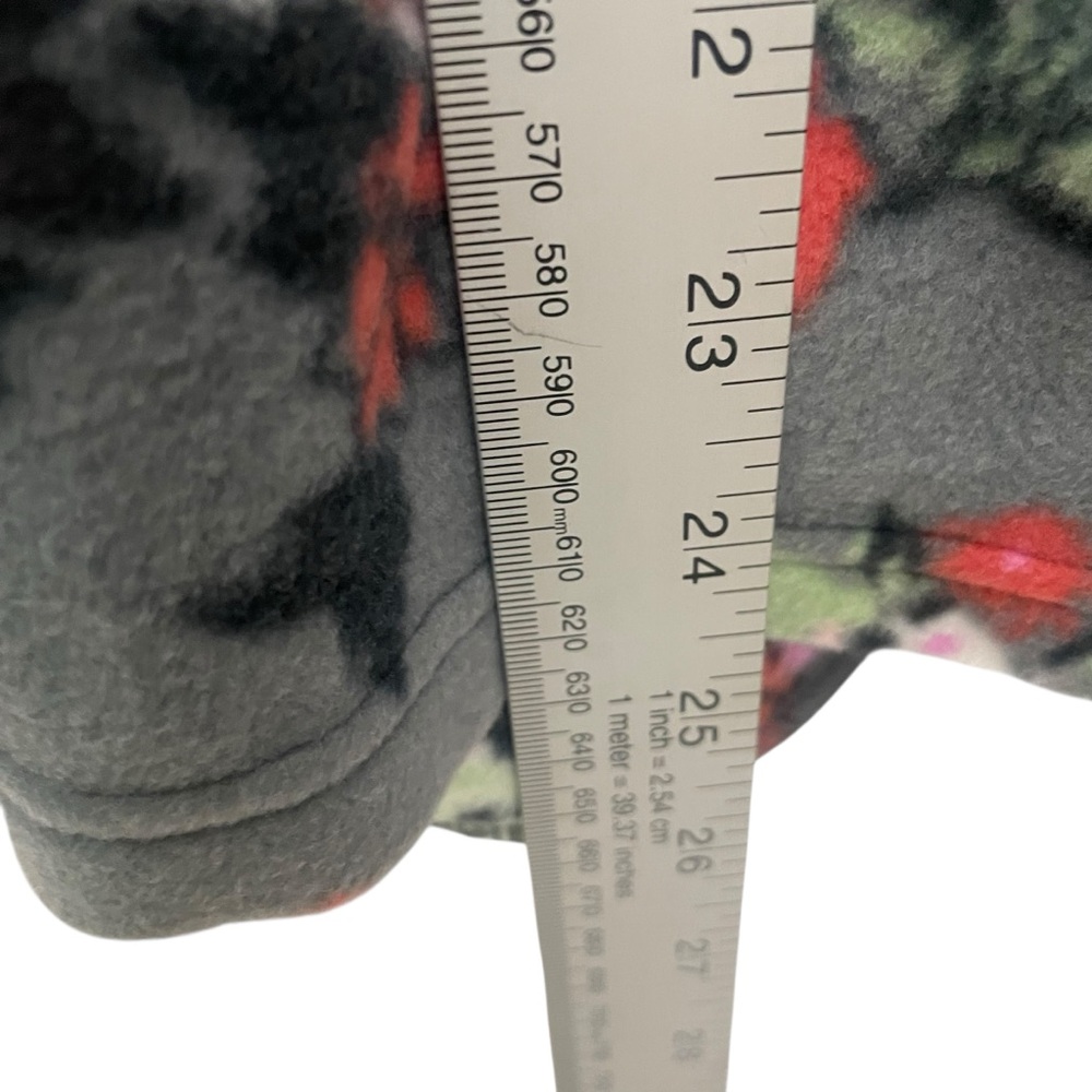 Vera Bradley Sporty Fleece Pullover Hope Blooms L Snap Up Gray Floral New - Picture 5 of 8